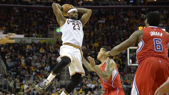 LeBron James, durante el partido. 