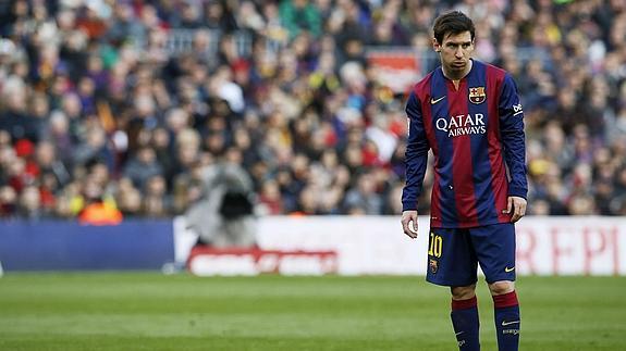 Leo Messi, durante el partido ante el Málaga. 