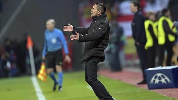 Simeone, durante el partido. 