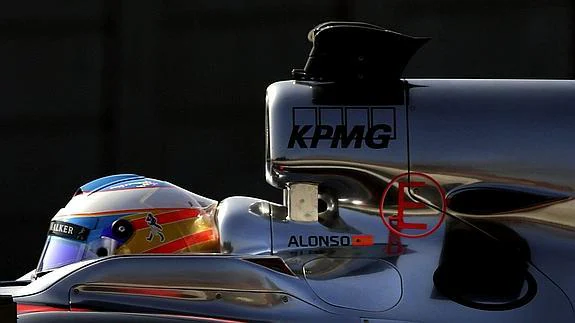 Alonso, durante los entrenamientos en Montmeló. 