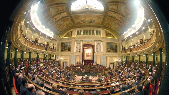 Aspecto del Congreso de los Diputados durante la conmemoración del XXV aniversario de la Constitución Española.