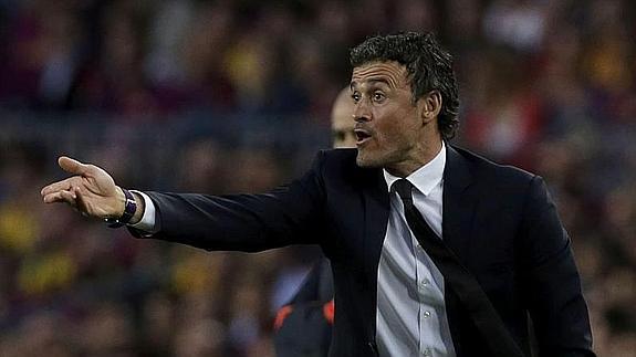 Luis Enrique, en un momento del partido. 