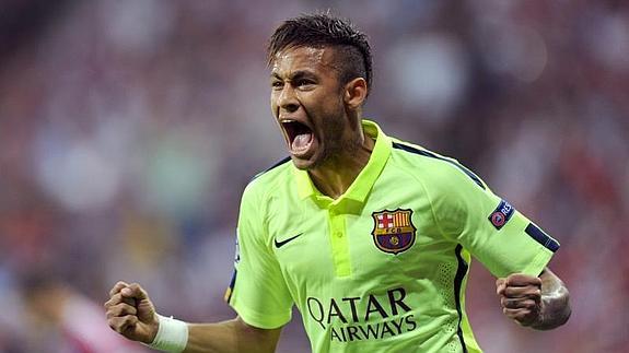 Neymar celebra uno de sus goles. 