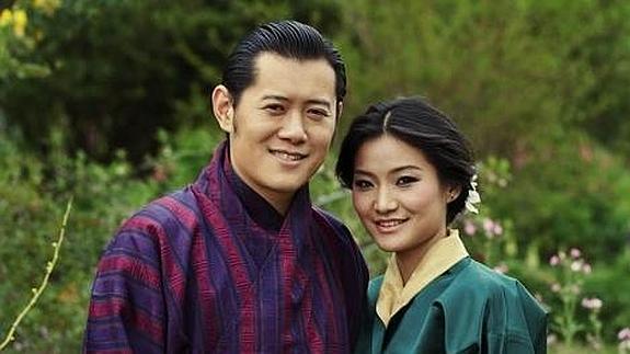 Jigme Khesar Wangchuk y Jetsun Pema, reyes de Bután.