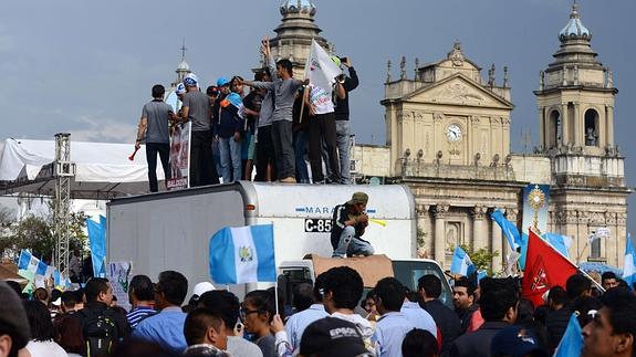 Concentración en Ciudad de Guatemala contra la corrupción.