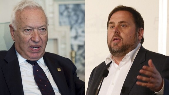 Jose Manuel Garcia-Margallo y Oriol Junqueras. 