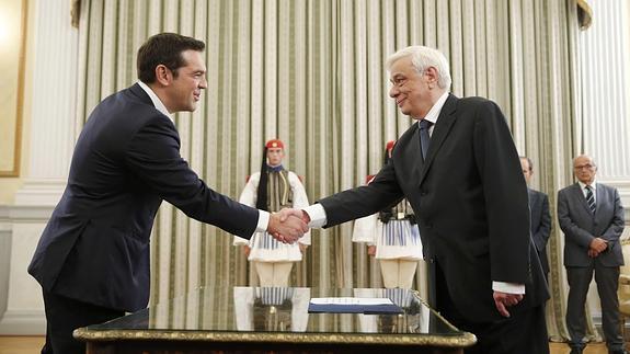 Alexis Tsipras jura ante Pavlopoulos. 