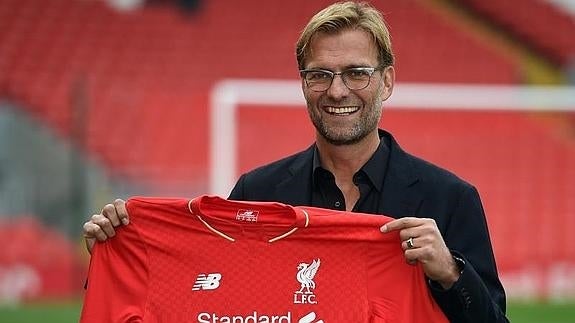 Klopp, en su presentación con el Liverpool. 