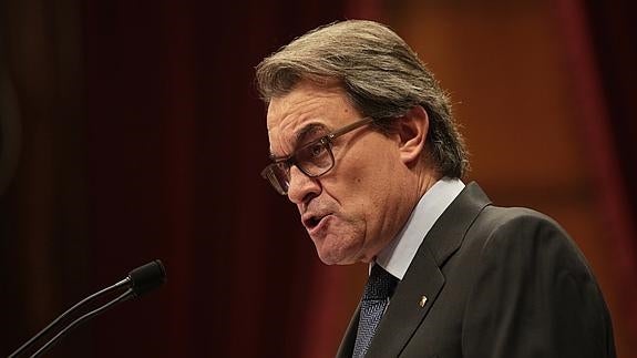 Artur Mas durante su discurso en el Parlament de Catalunya.