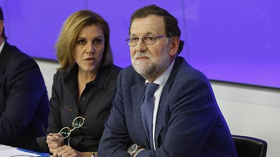 Mariano Rajoy, durante la Junta Directiva nacional del PP. 