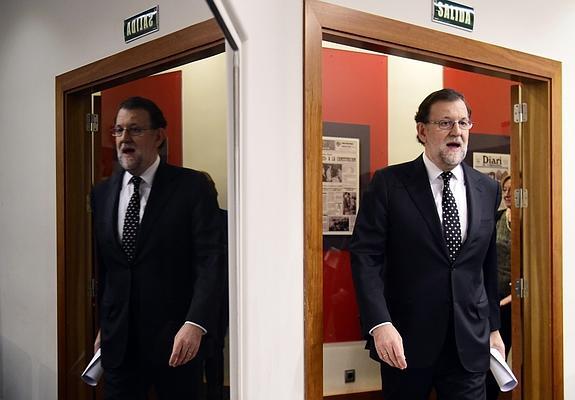 Mariano Rajoy, antes de su comparecencia en Moncloa.