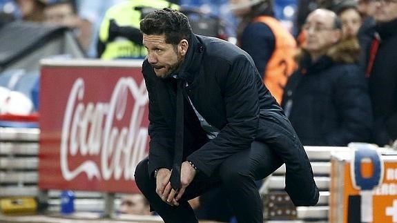 Simeone, durante un partido.  