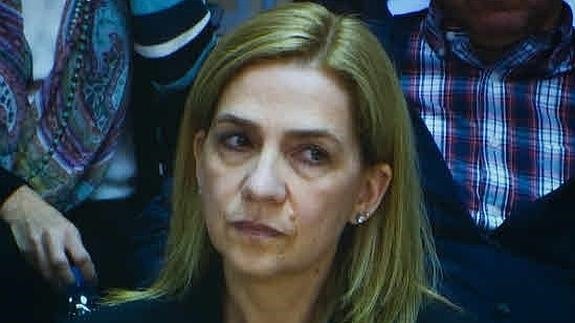 La infanta Cristina, durante el juicio. 