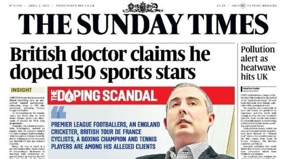 Portada de The Sunday Times. 