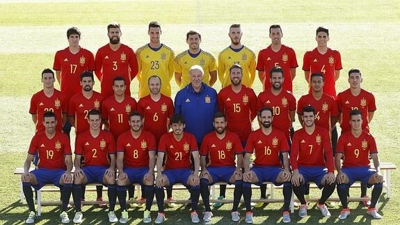 Plantilla Selección Española de Fútbol para la Euro 2016. 