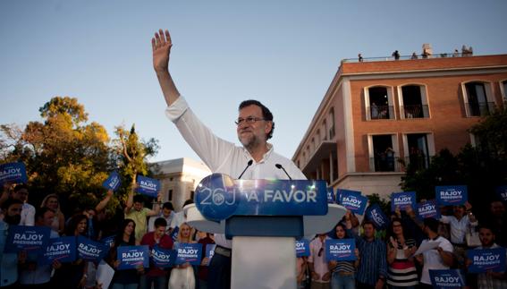El presidente del Gobierno en funciones, Mariano Rajoy, en Málaga.