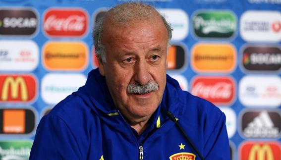 Del Bosque, durante una rueda de prensa. 