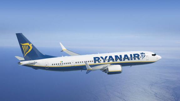 Un avión de la compañía 'low-cost' Ryanair. 