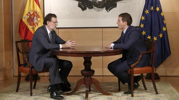 Rajoy y Rivera, durante la entrevista de la semana pasada. 