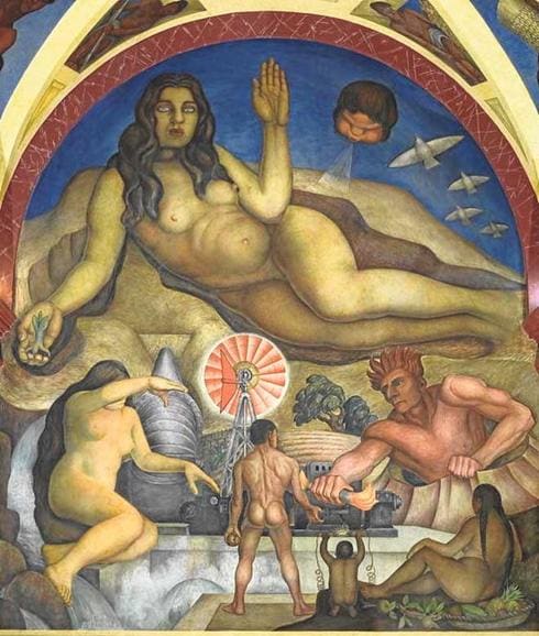 'La tierra fecunda', fresco de Diego Rivera en la capilla de Chapingo.