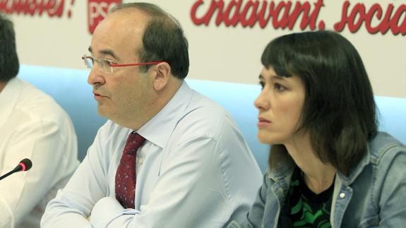 Miquel Iceta y Nuria Parlón.