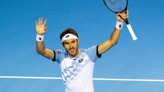 Leonardo Mayer celebra el pase a la final. 