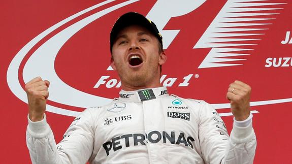 Nico Rosberg festeja la victoria. 