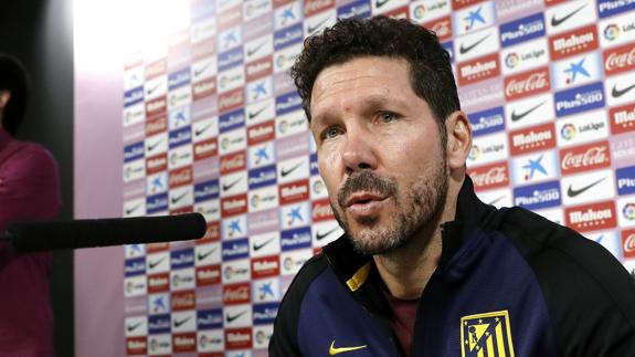 Simeone, en rueda de prensa. 