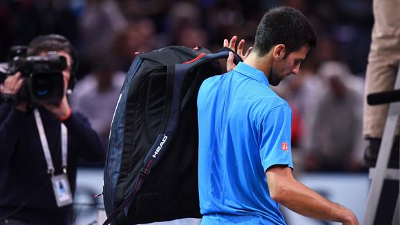 Djokovic, tras ceder ante Cilic. 