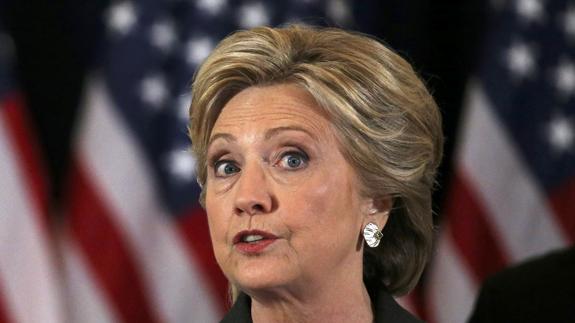 Hillary Clinton, durante su comparecencia de prensa.