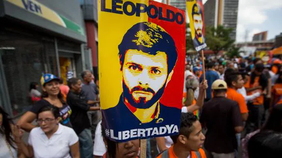 Simpatizantes del opositor venezolano Leopoldo López.
