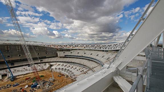 Obras en el futuro estadio del Atlético de Madrid. 