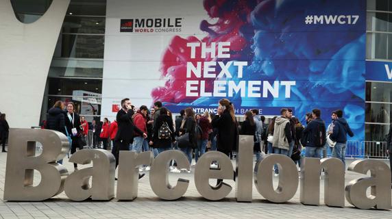 Entrada al recinto Fira Gran Via, donde tiene lugar el MWC.