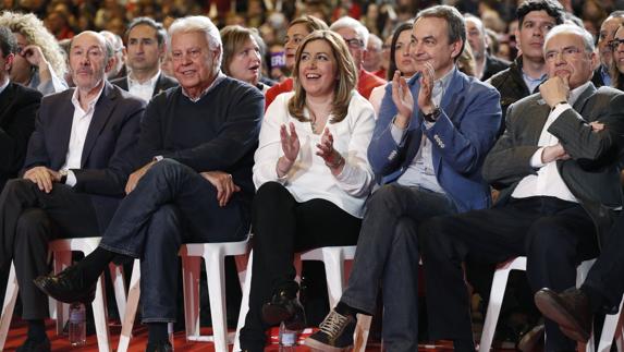 Rubalcaba, González, Díaz, Zapatero y Guerra.