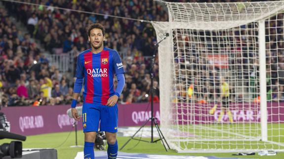 Neymar, en un partido con el Barcelona. 