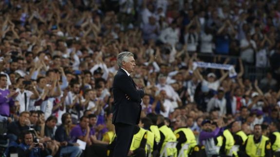 Carlo Ancelotti, durante el partido. 