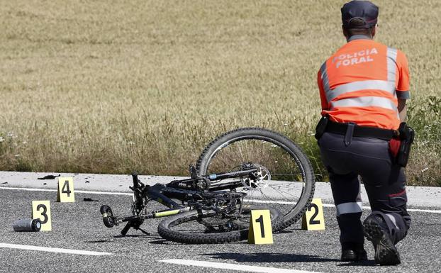 Punto de Erice de Iza en el que ha muerto un ciclista. 