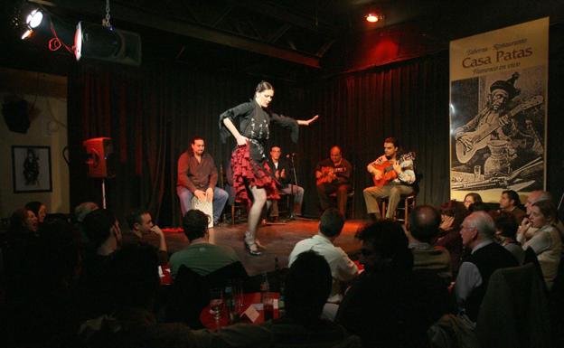 Actuación de flamenco en un local de Madrid.