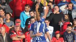 Quiroga celebra el gol el día de su primera titularidad.. / Blanca Castillo