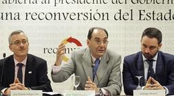 Ortega Lara, Vidal-Quadras y Abascal en un acto celebrado a mediados de 2012. / Efe
