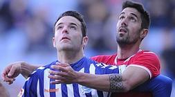 Viguera, férreamente marcado todo el encuentro. / Igor Aizpuru