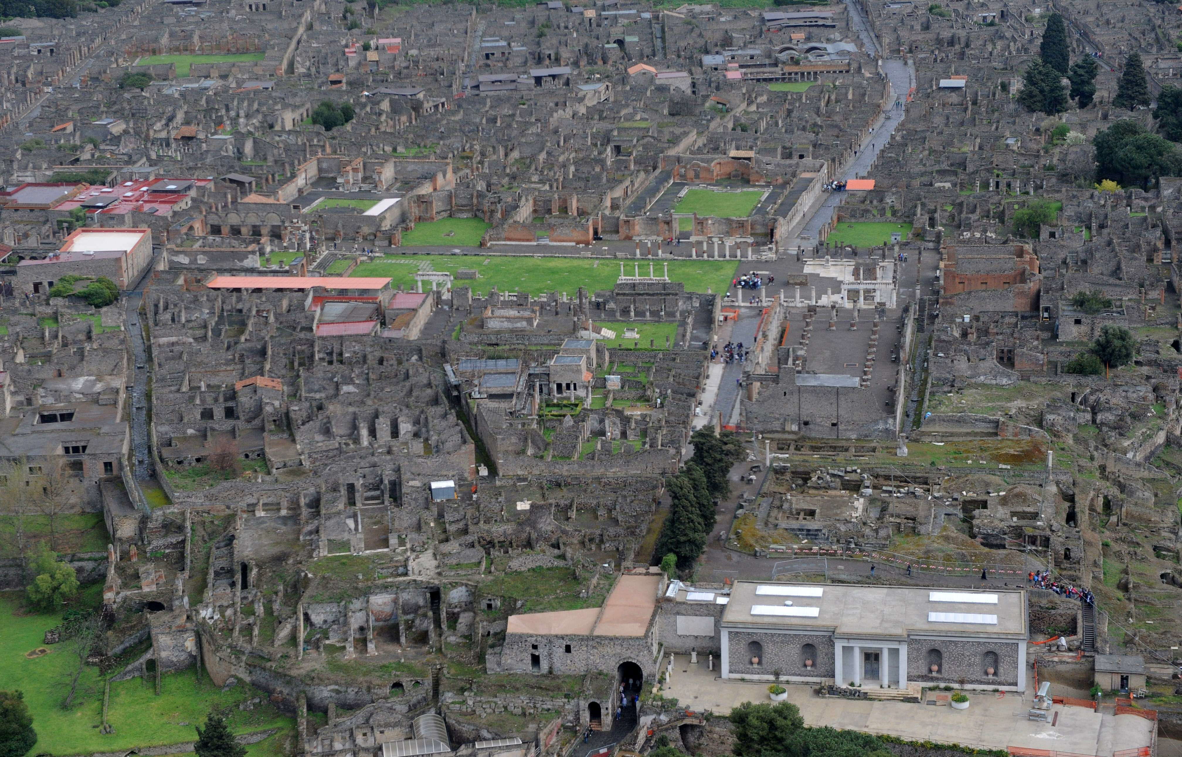 Vista de las ruinas de Pompeya.