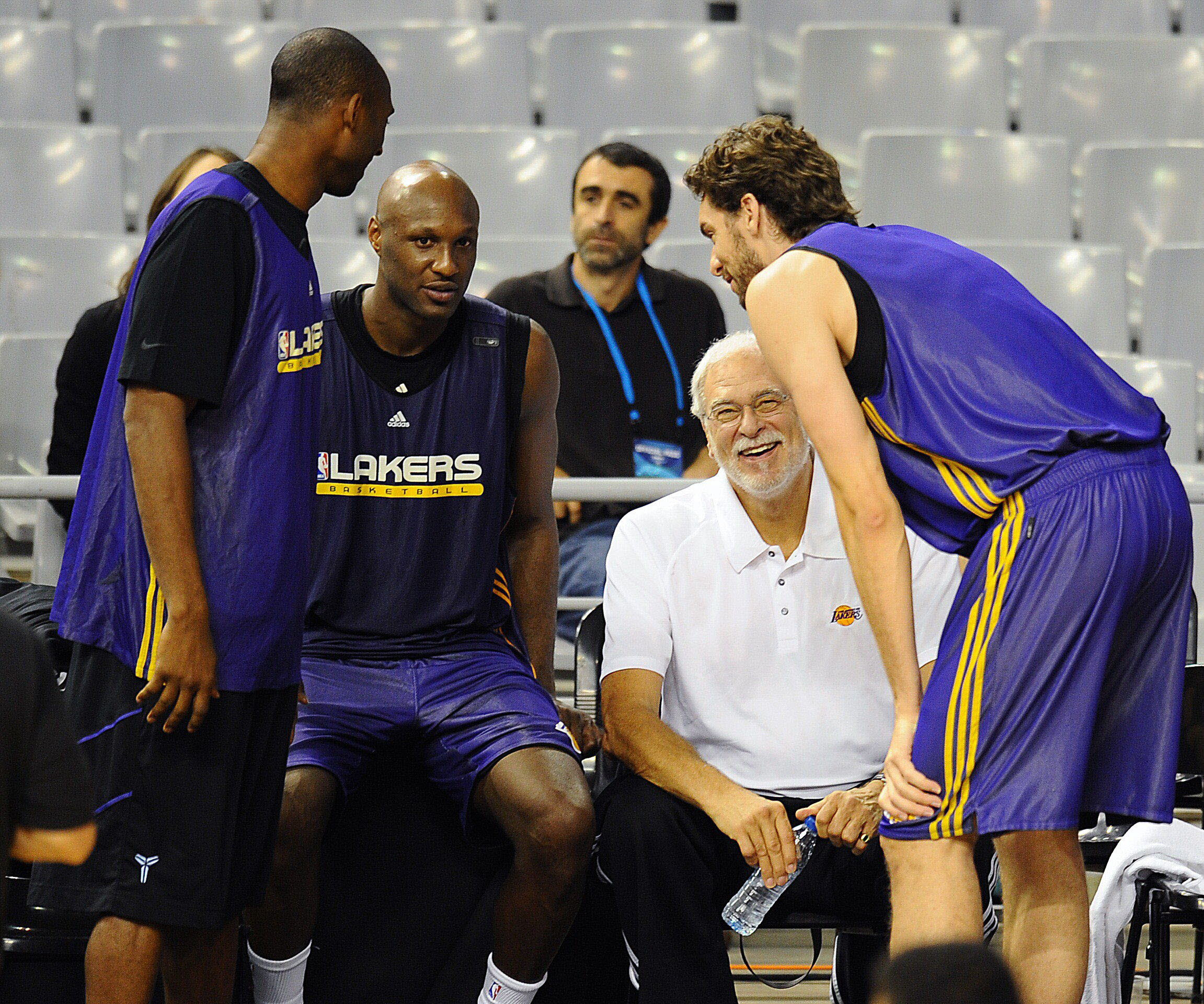 junto a Kobe y Pau, en un entrenamiento de 2010