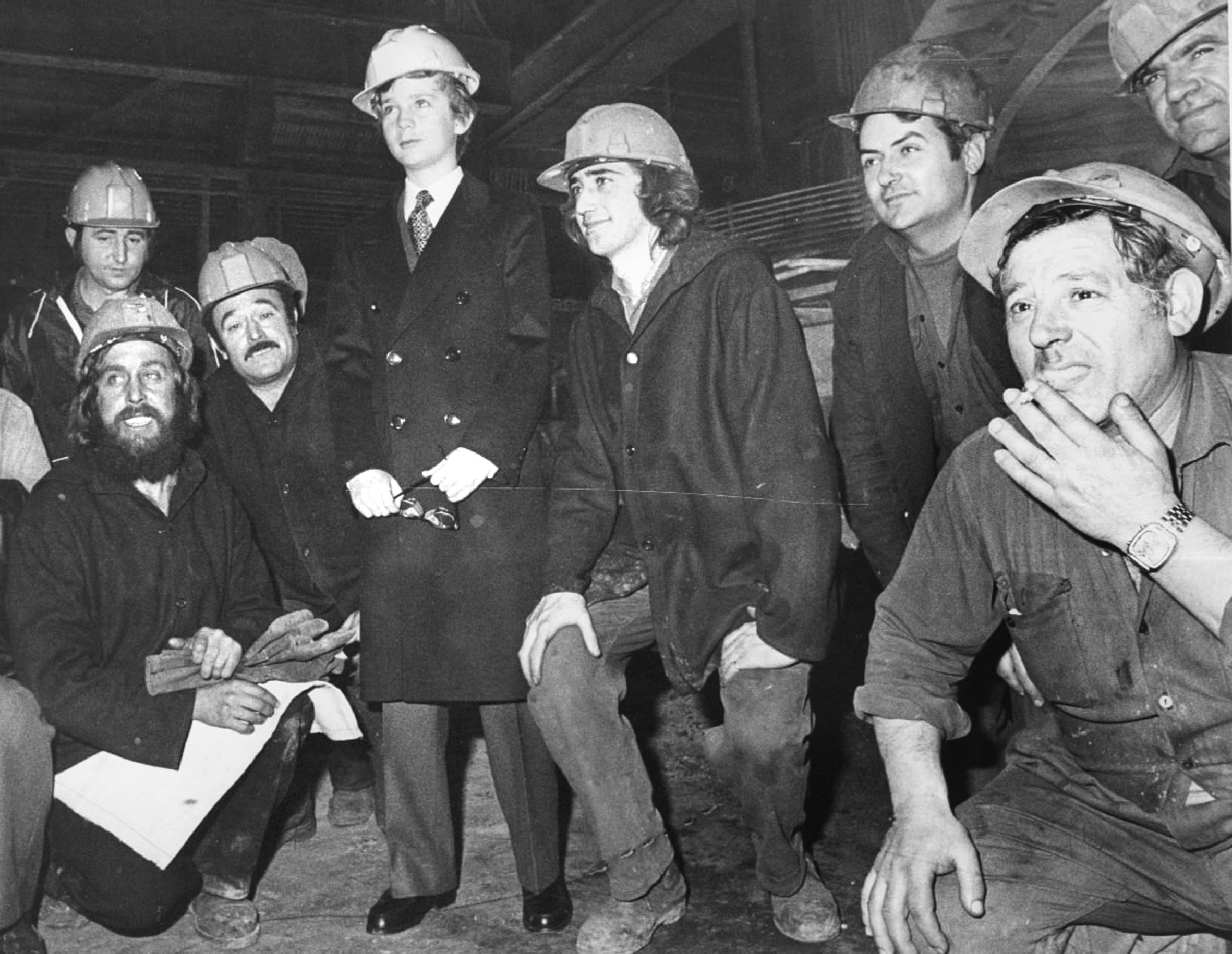 Con 13 años, Felipe de Borbón visitó los Altos Hornos de Bizkaia.