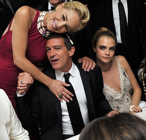 Sharon Stone y Antonio Banderas coincidieron en el Festival de Cannes hace apenas un mes.