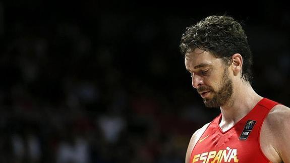 Gasol, con gesto de desolación.