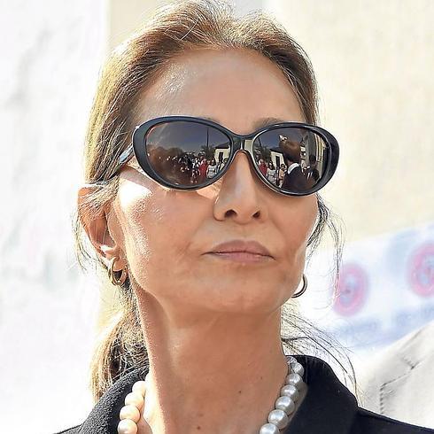 Isabel Preysler, de luto, en el entierro de Miguel Boyer el pasado 30 de septiembre.