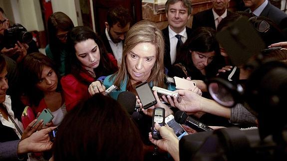 Ana Mato asegura en los pasillos del Congreso que se está investigando las causas del contagio.