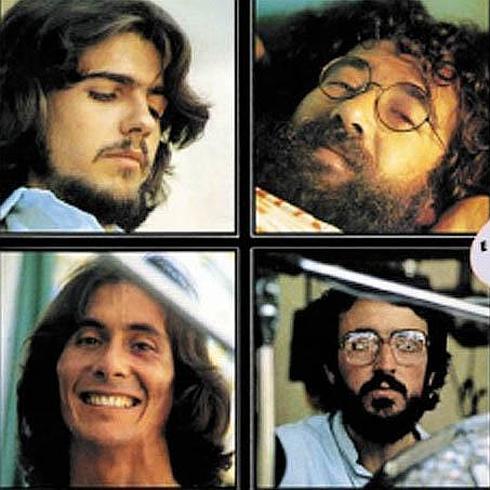 Portada de disco de Imán Califato Independiente. Arriba, a la derecha, Marcos Mantero.