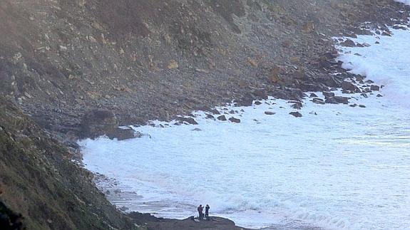 Zona de la playa donde ha aparecido el obús.